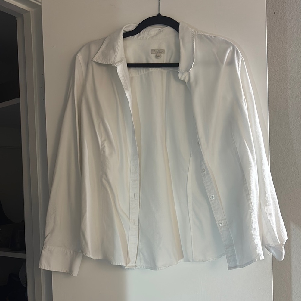 Talbots White Textured Blouse - Picture 1 of 2